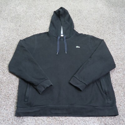 Lacoste Sport Hoodie Mens 4XL FR Black Sweatshirt Sweater Pullover Fleece 