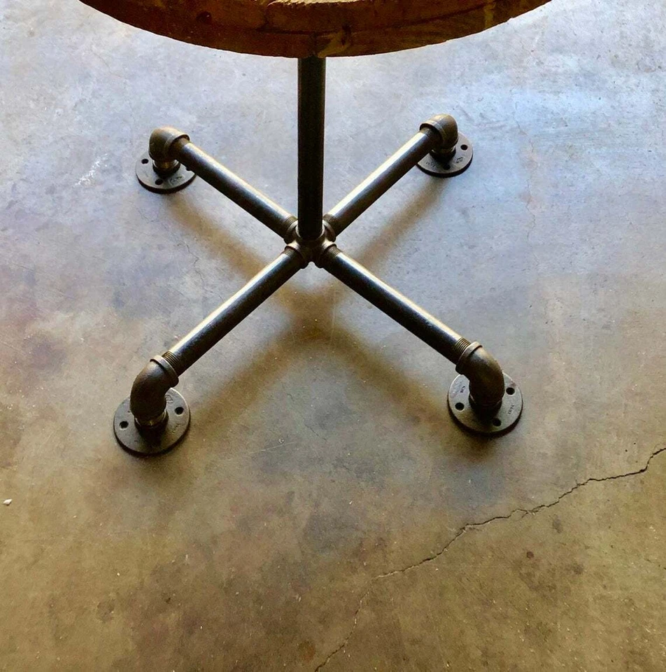 Industrial Pipe Table Base "DIY" Parts Kit, 3/4” Pipe x 40” Tall x 24" Wide - Image 2 of 2