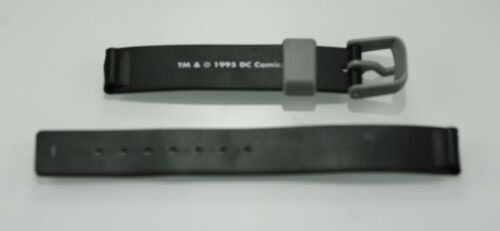 Bracelet montre DC Comics Batman gris avec caoutchouc noir de remplacement 14 mm - Photo 2 sur 2