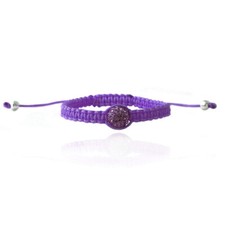 Purple Crystal Fireball Adjustable Children's Bracelet