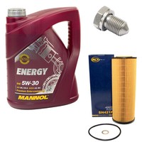 MotoröL ÖLfilter SH421P 5W30 5Liter + ÖLablassschraube FüR Skoda Superb 3U4
