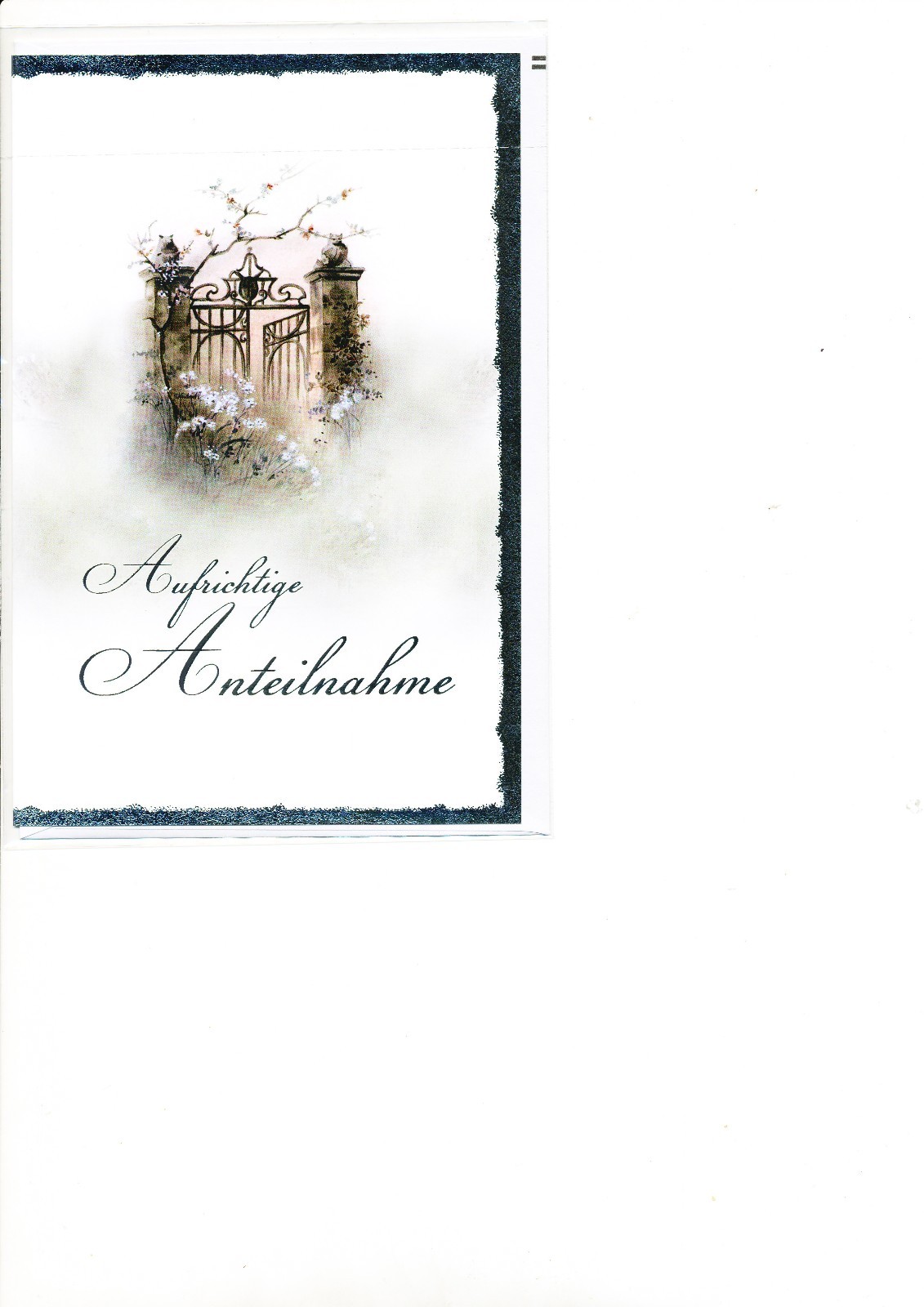 Trauerkarte "10 Stück Wenig Text"+ kleinem Umschlag für eine Grabspende Kondolen