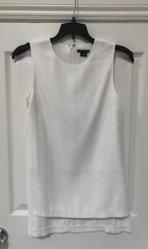 Theory White Sleeveless Dressy Lined Top Blouse Size P/XS Great Condition |  eBay
