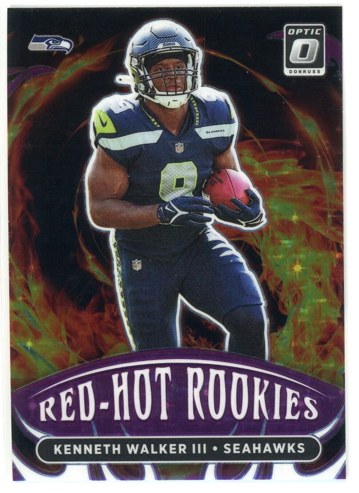 Kenneth Walker III Panini Donruss Optic Red Hot Rookies #RHR7 Purple Stars