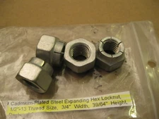 1/2-13 Expanding Locknuts,Cadmium Plated Steel, 4pcs