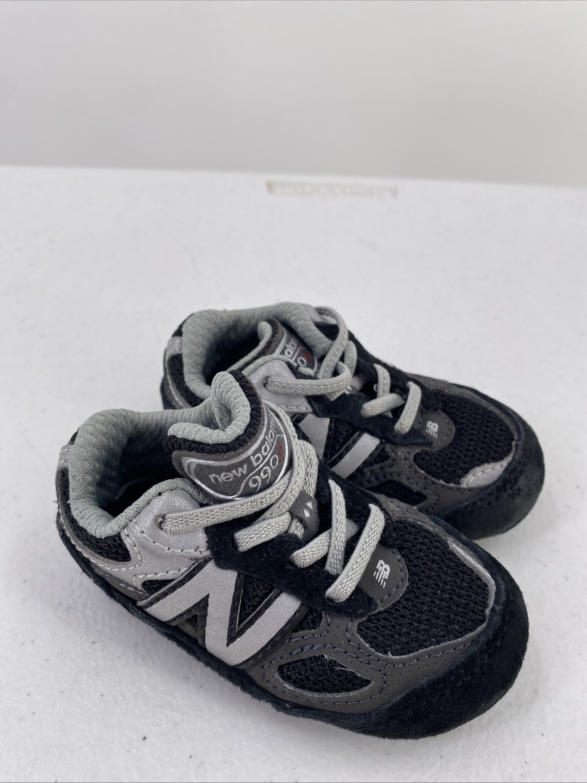 PONY New Balance 990 Bungee Culla Nero Argento Cc990bk6 Scarpe Bambino Taglia 2