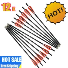 14-18" Fiberglass Crossbow Bolts Archery Arrows For Target Hunting Shooting 12X