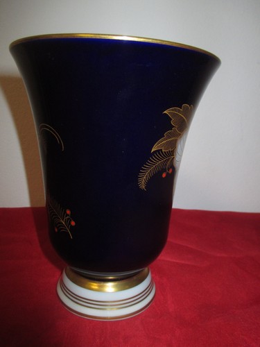 sehr schöne Vase, Weimarer Porzellan, Kobaltblau, mit Goldrand, gemarktet - Bild 2 von 7