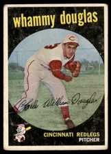 1959 Topps Baseball Card Damaged Whammy Douglas Cincinnati Redlegs #431