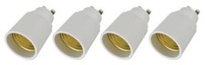 4 x GU10 to E27 Light Bulb Adapter Converters Edison Screw to GU10 Lamp Fitting