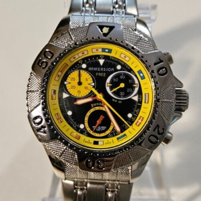 Vintage Italian Standard 38mm Swiss Movt NOS Chronograph Men's Watch IMMERSION