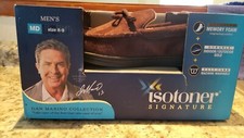 Mens Dark Brown Suede Slippers Isotoner Unused MD 8-9 Box is Torn
