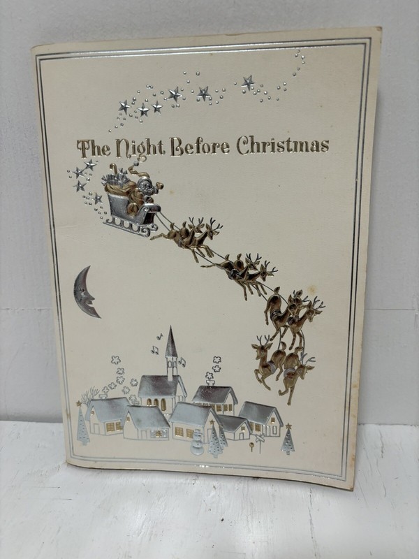 Vintage The Night Before Christmas Gold/Silver Cover Book - Ambassador Cards 