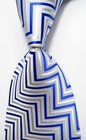 New Classic Striped Blue White JACQUARD WOVEN 100% Silk Men's Tie Necktie