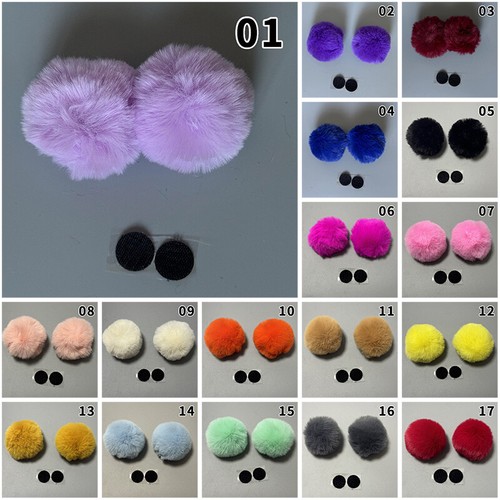 8CM Plush Bear Ear Electric Helmet Decors Accessories Sticker Cosplay Styling - Picture 3 of 29