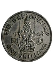 ONE SHILLING COIN KIN GEORGE VI COPPER-NICKEL COIN GREAT BRITAIN 1948