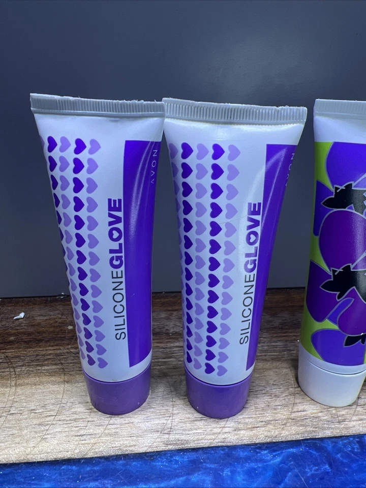 5X Vintage Avon Hand Cream 1.5 Oz Holiday Designer Labels Silicone Glove - Image 2 of 4