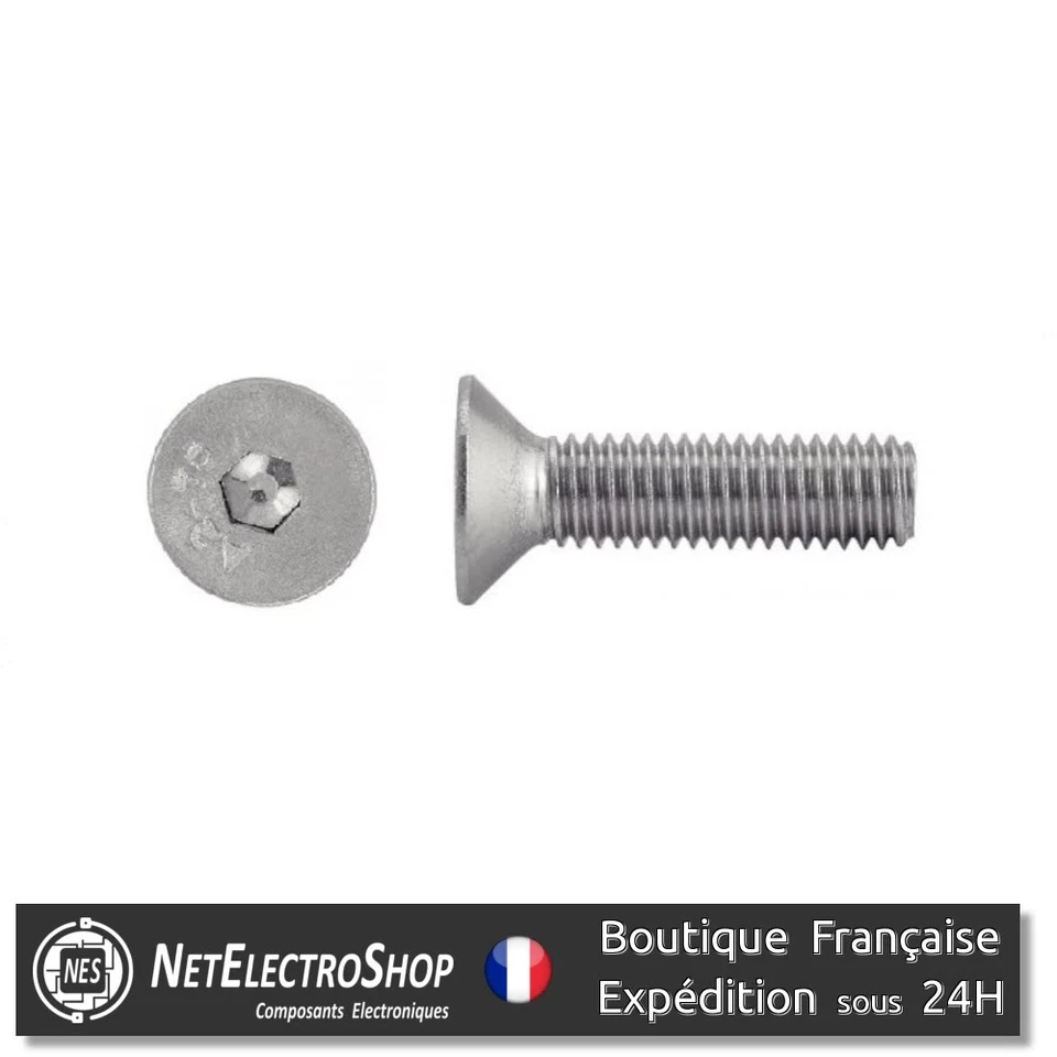Vis à Métaux Tête Fraisée, 6 Pans Creux, FHC, Inox A2, DIN 7991, M3-M8 x 10-60mm - Photo 4/4