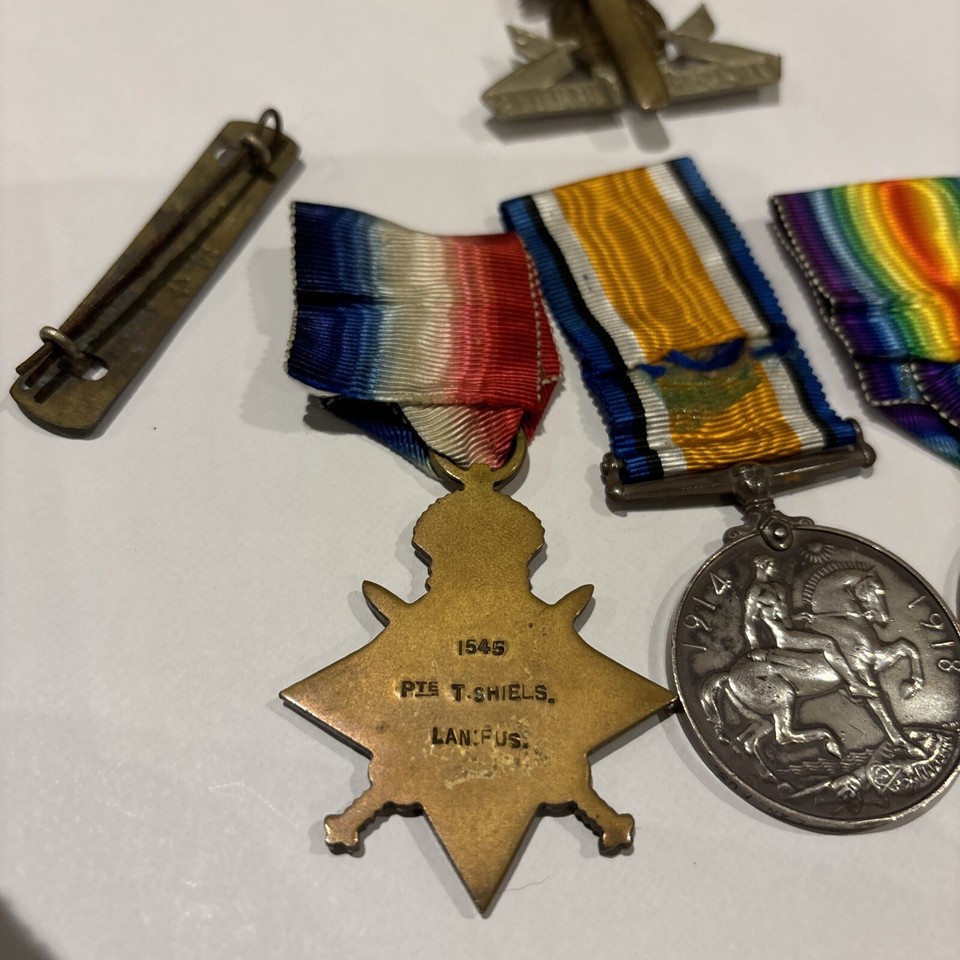 WW1 MEDAL TRIO 1/8th Bn Lancashire Fusiliers Original ribbons eBay