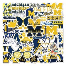 50pcs University Of Michigan Stickers, UM Go Blue Ann Arbor, 244
