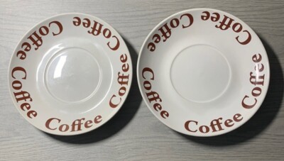2 Coffee Saucers - Unbranded -New w/ Defects - Cup - Plate - Kitchen - Drinkware
