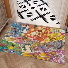 New Pok mon Pikachu Characters Print Doormat Rug Carpet With Non-slip Backing
