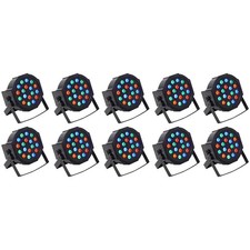  10 Rockville RockPAR50 LED RGB Compact Par Can DJ/Club DMX Wash Lights