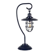 Henn&Hart 11" Navy Blue Metal/Glass Table Lamp