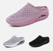 Womens Lady Slip On Trainers Loafer Sneakers Casual Backless Flat Comfort Shoes