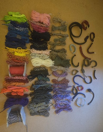 Huge Paracord Lot - 30+ Colors 550 Cord, Buckles/Hardware, Handmade Bracelets