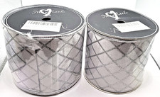 2 Mayreel White Silver 4 In 10 Yard Velvet Wired Ribbon Christmas Decor Holiday