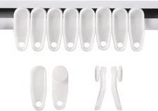 White Traverse Rod Slides Curtain Track Glider Hooks for Curtains(50 Pack)…