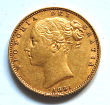 Great Britain. 1851/31 Overdate Sovereign..  Part Lustre - gVF  Extremely RARE