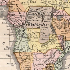 Africa 1890 Continent Map By Rand McNally  Beautiful Fine Engraved Antique Map