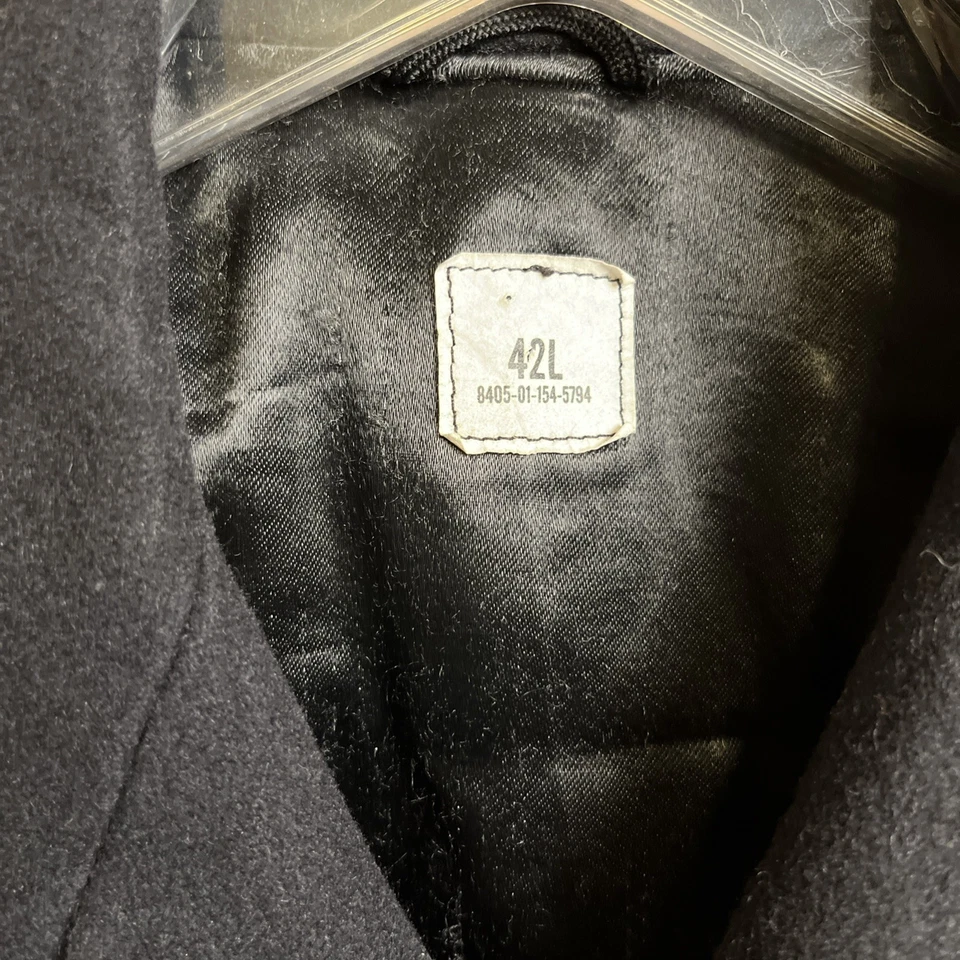 Abrigo de campo de la Marina de los Estados Unidos talla 42L 100 % lana clima frío vintage #8405-01-154-5794 Foto 2 de 4