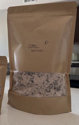 1 lb ( 16 oz ) Relaxing lavender  & Rosmery bath salt - all natural Aromatherapy