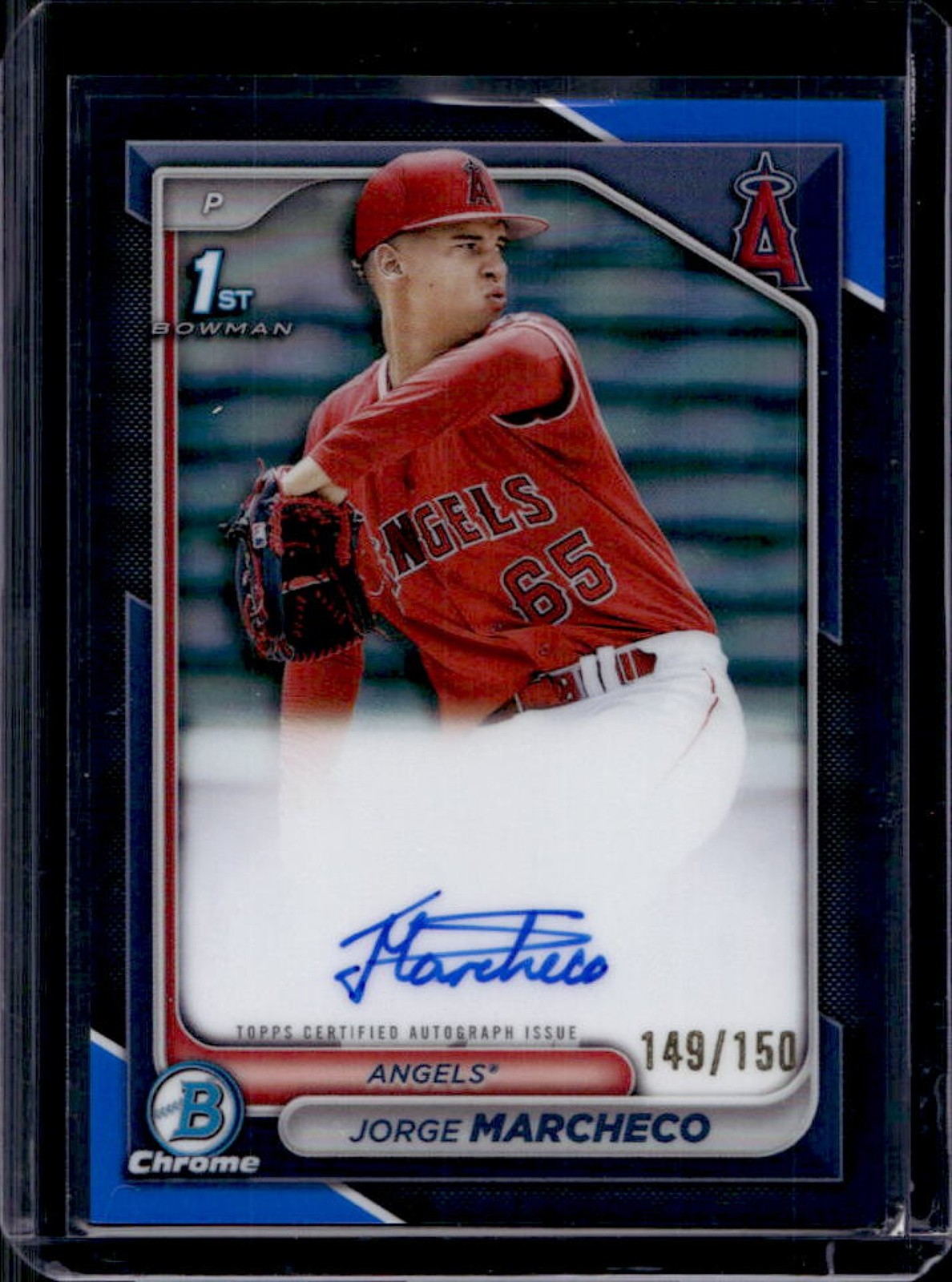 2024 Bowman Jorge Marcheco Chrome Auto Blue Refractor 1st Prospect #149/150