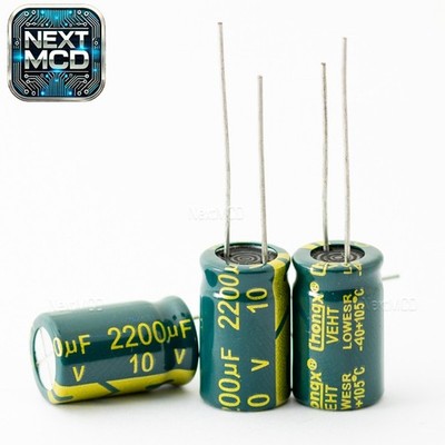 2200uF 10V 10 Stück  Elektrolytkondensator Radial Low ESR -40+105°C 10X17