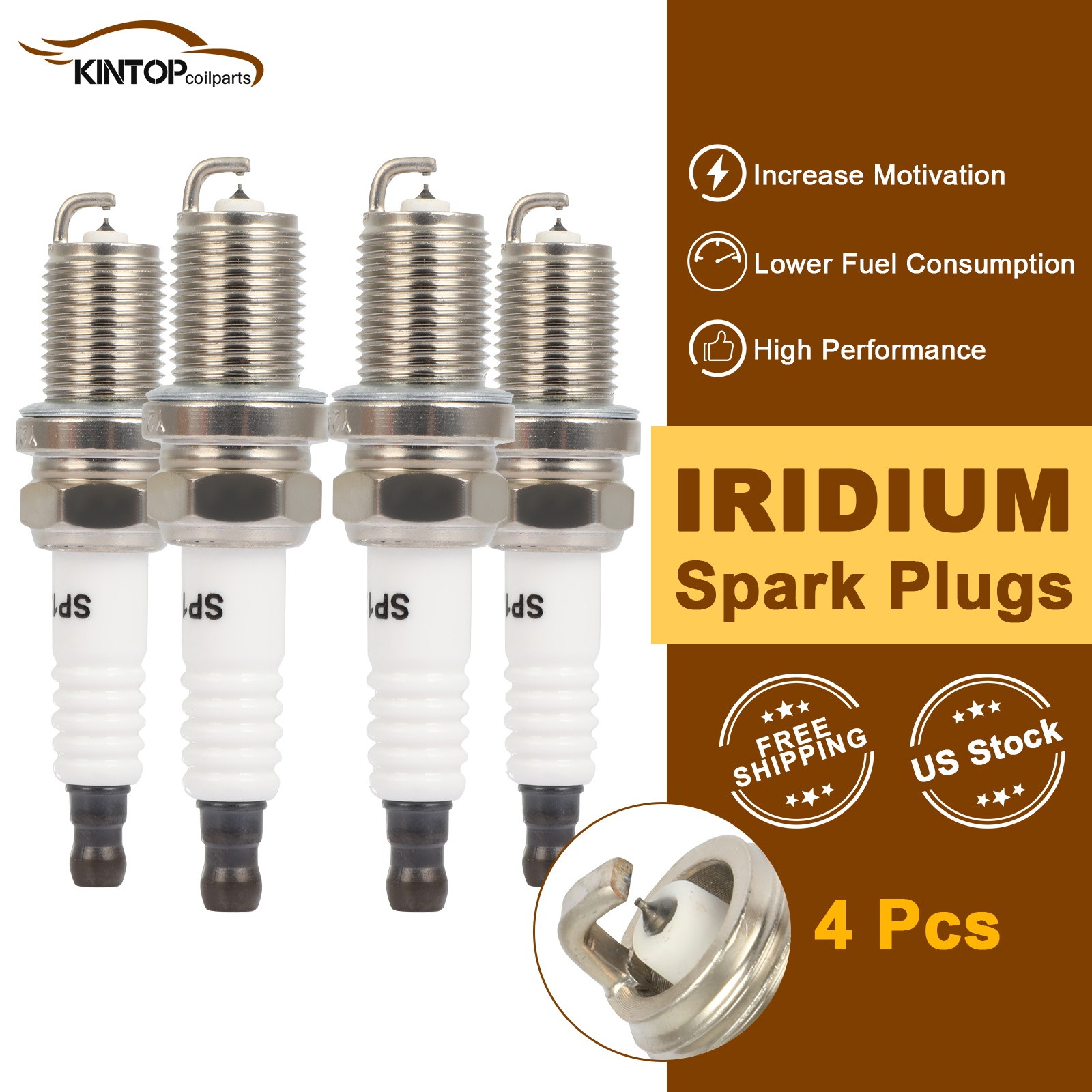 4x Iridium  Platinum Spark Plugs For Mitsubishi Lancer 2.4L 2009-2010