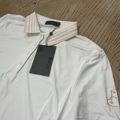 G/Fore Women's Silky Tech Nylon Shortsleeve Size S White 00551-L2