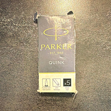 Parker Quink Black Fountain Pen Ink Cartridges Refill 5 Pack 1950382