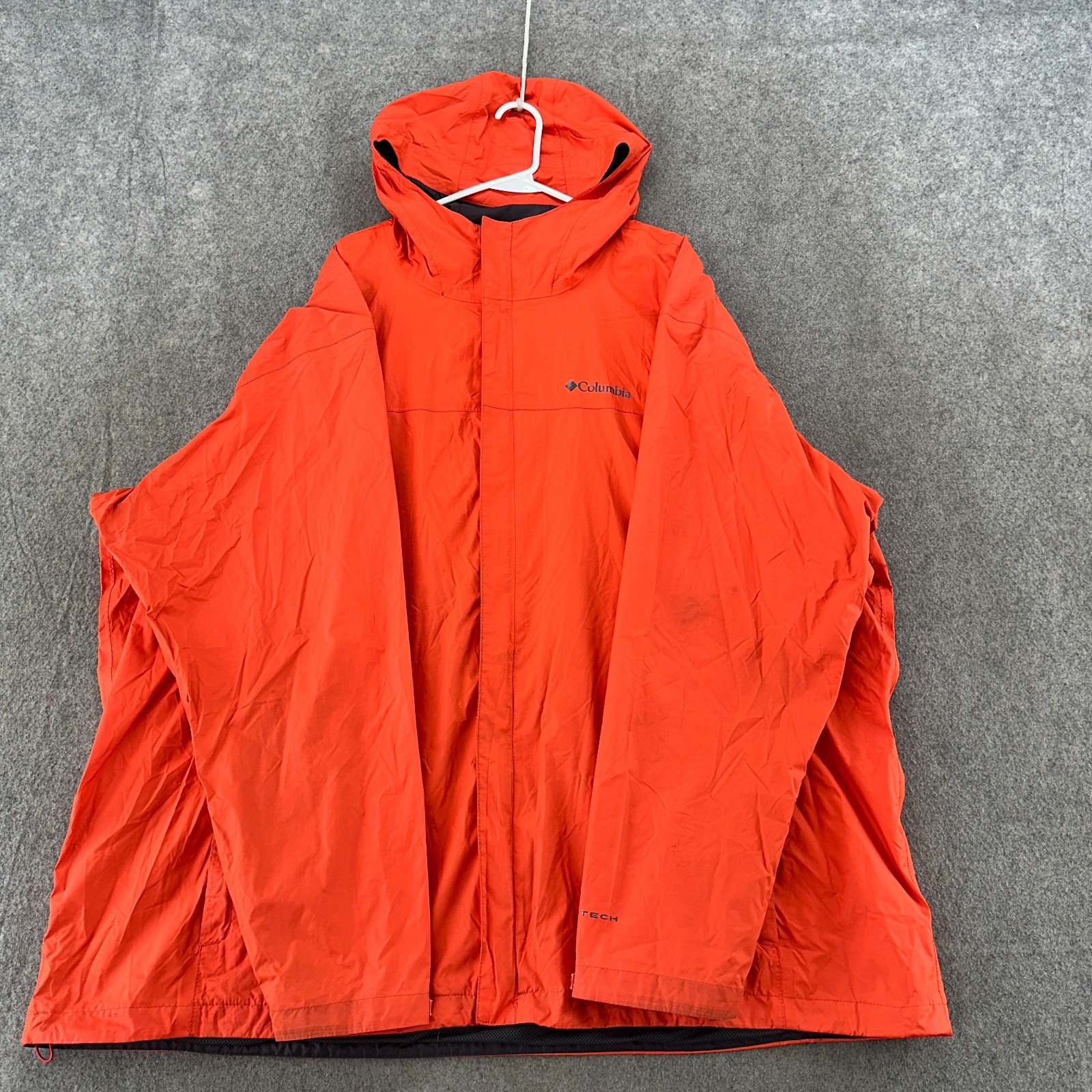 Mens 4xlt Orange Mesh Lined Omni Tech Windbreaker Coat
