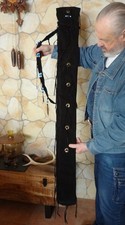 023 – Neue Flötentasche aus Leder bis Länge 140 cm - schwarz