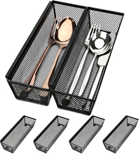 Smgmg Silverware Drawer Organizer, Silverware Organizer for Drawer, 6 Pack Utens - Picture 1 of 6