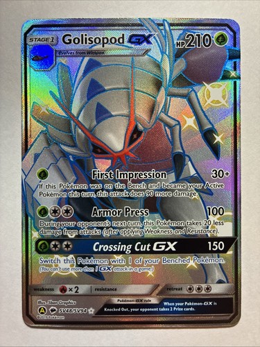 2019 Pokemon Golisopod GX SV48/SV94 Hidden Fates Shiny Vault Full Art TCG NM 26K