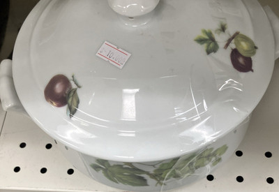 Cordon Bleu BIA White Fruit Pattern Casserole Dish w/ Lid Oven-Safe