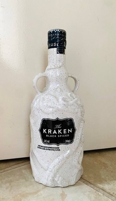 The Kraken Black Spiced Rum Ceramic Bottle White Black Limited Edition SEALED
