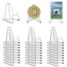 30 Pack Mini Clear Acrylic Display Stands Small Card Coin Holder Easels