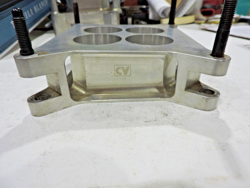 2" aluminum CV LW angled Holley 4 hole carb spacer flowed Dirt Nascar Late Model