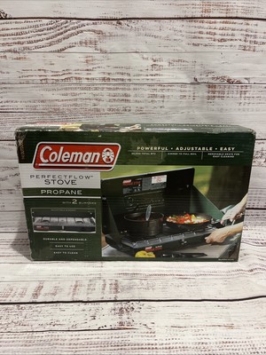 Coleman Adjustable PerfectFlow 2-Burner Propane Camp Stove Adjustable 20K BTU